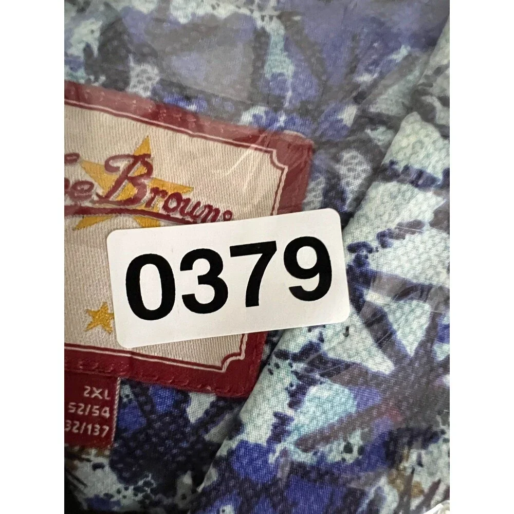 Joe Browns Y2K Abstract Shirt Blue Retro Loud Streetwear Festival 2XL - Picture 8 of 8